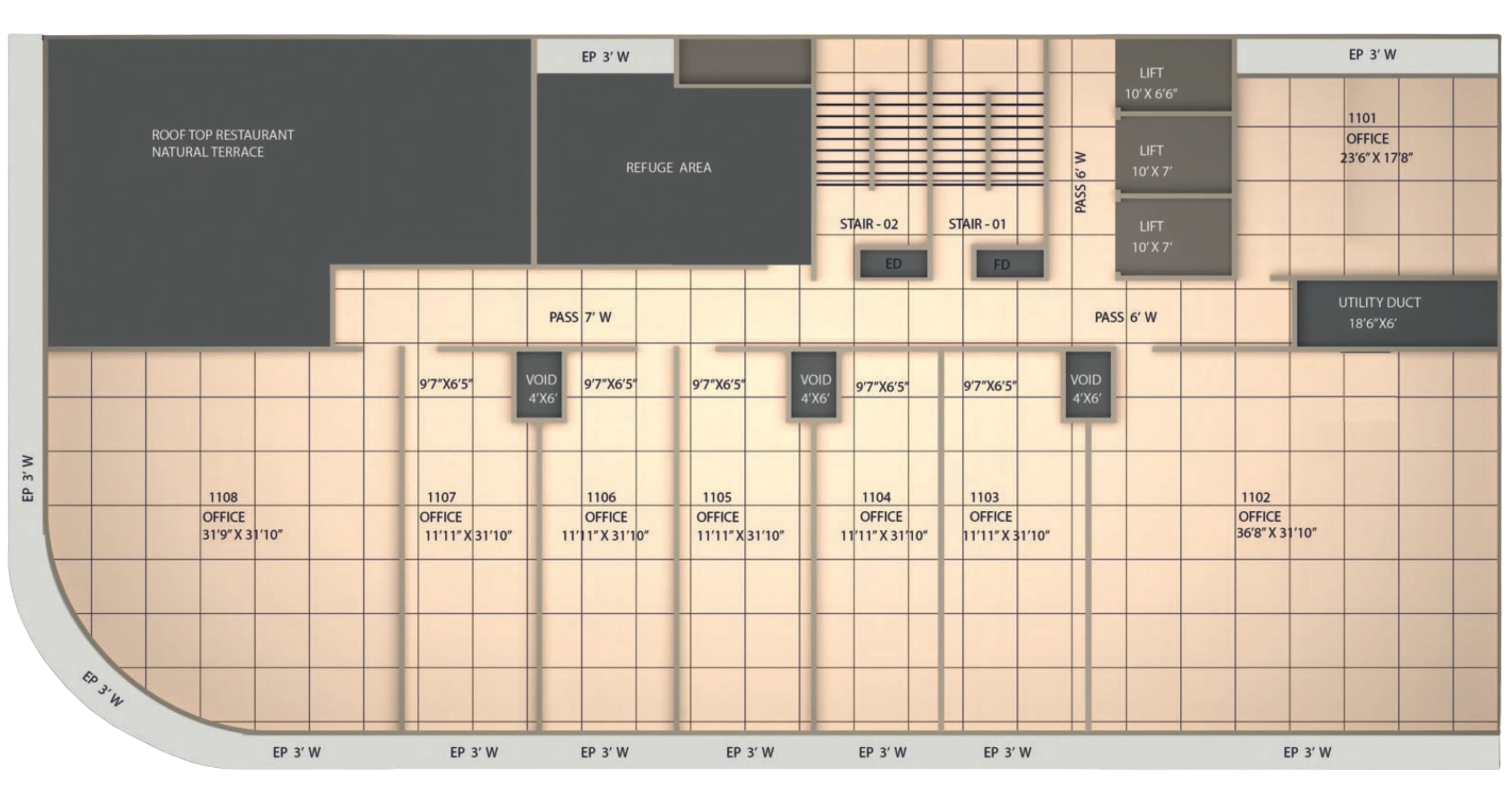 11th Floor - Sarvoday 1 Floor Plan