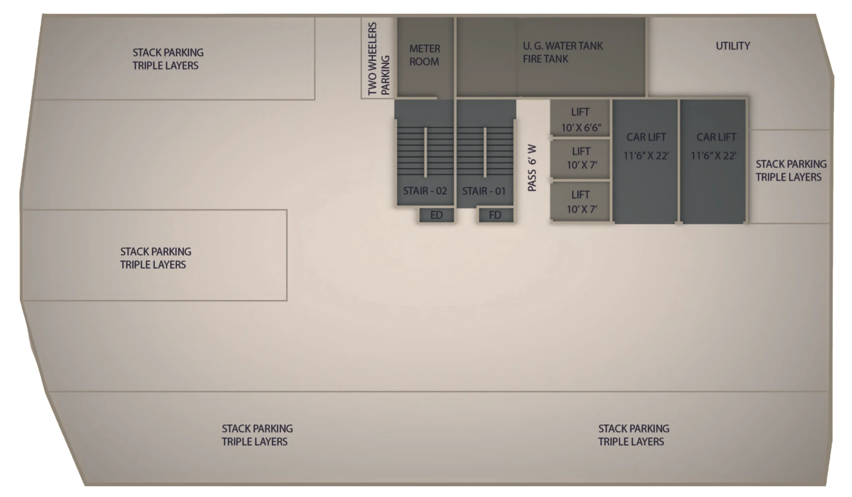 Basement - Sarvoday 1 Floor Plan